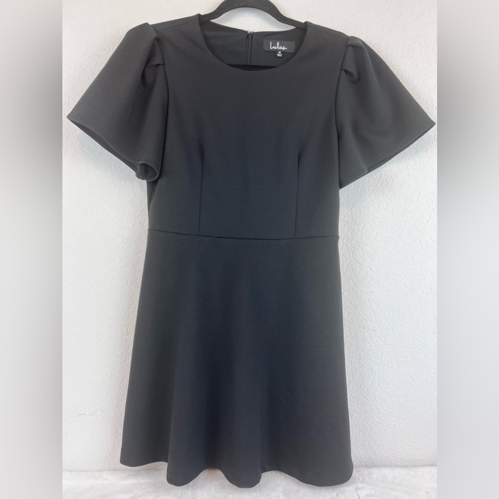 Lulu's Flutter Sleeve Skater Dress